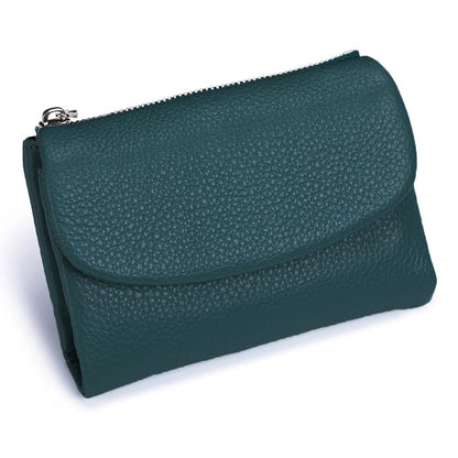 HOTLECDOA Unisex Pebble Leather Wallet, Short Genuine Leather Coin and Card Wallet, Small Wallets for Women, Suitable for Coins and Cards (#15)