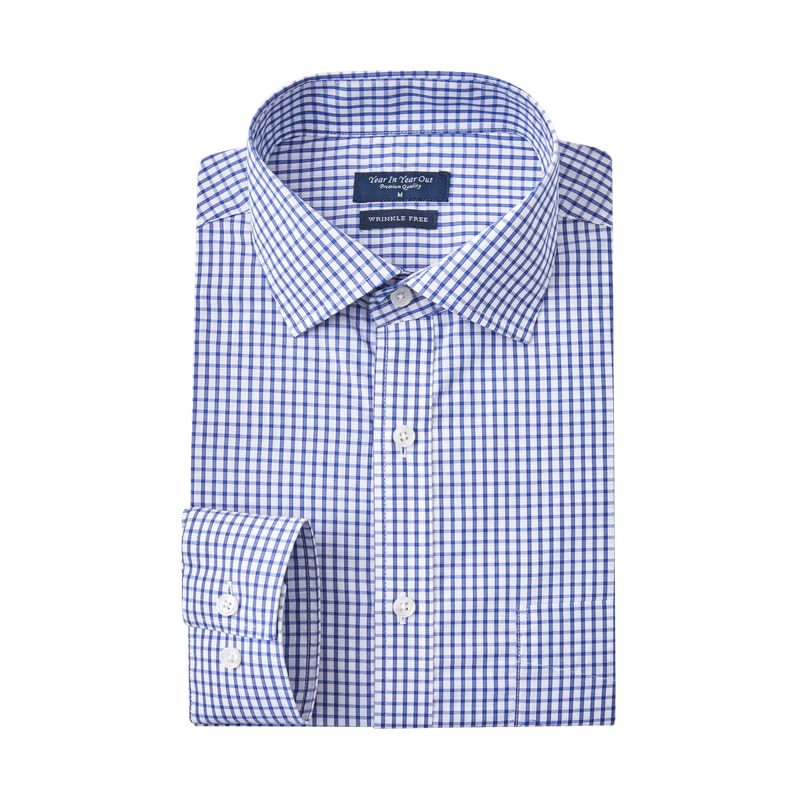 HOTYear In Year Out Wrinkle Free Dress Shirt for Men Regular Fit Long Sleeve Wrinkle Resistant Shirt