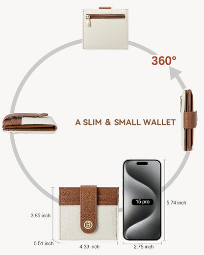 HOTBOSTANTEN Leather Wallets for Women RFID Blocking Slim Card Holder
