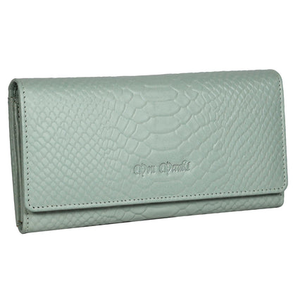 HOTWomen's Top Grain Leather Wallet, RFID Blocking Bifold clutch, 17 Card Slots, Zip Pocket Organizer, Elegant Gift for Women — Birthday, Valentine, Anniversary - TAUPE
