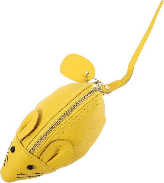 HOTVANZACK Adorable Cartoon Coin Storage Pouch Soft Pu Change Bag for Coins Bills and Essentials for Beach Party Shopping and More Lemon Yellow Design
