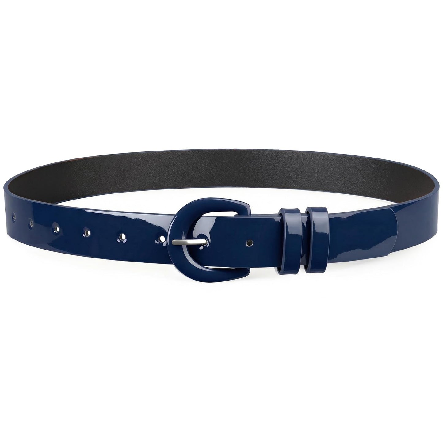 HOTJASGOOD Women Patent Leather Belt for Jeans Pants Vintage 50s Women Belt for Dress