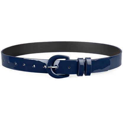 HOTJASGOOD Women Patent Leather Belt for Jeans Pants Vintage 50s Women Belt for Dress