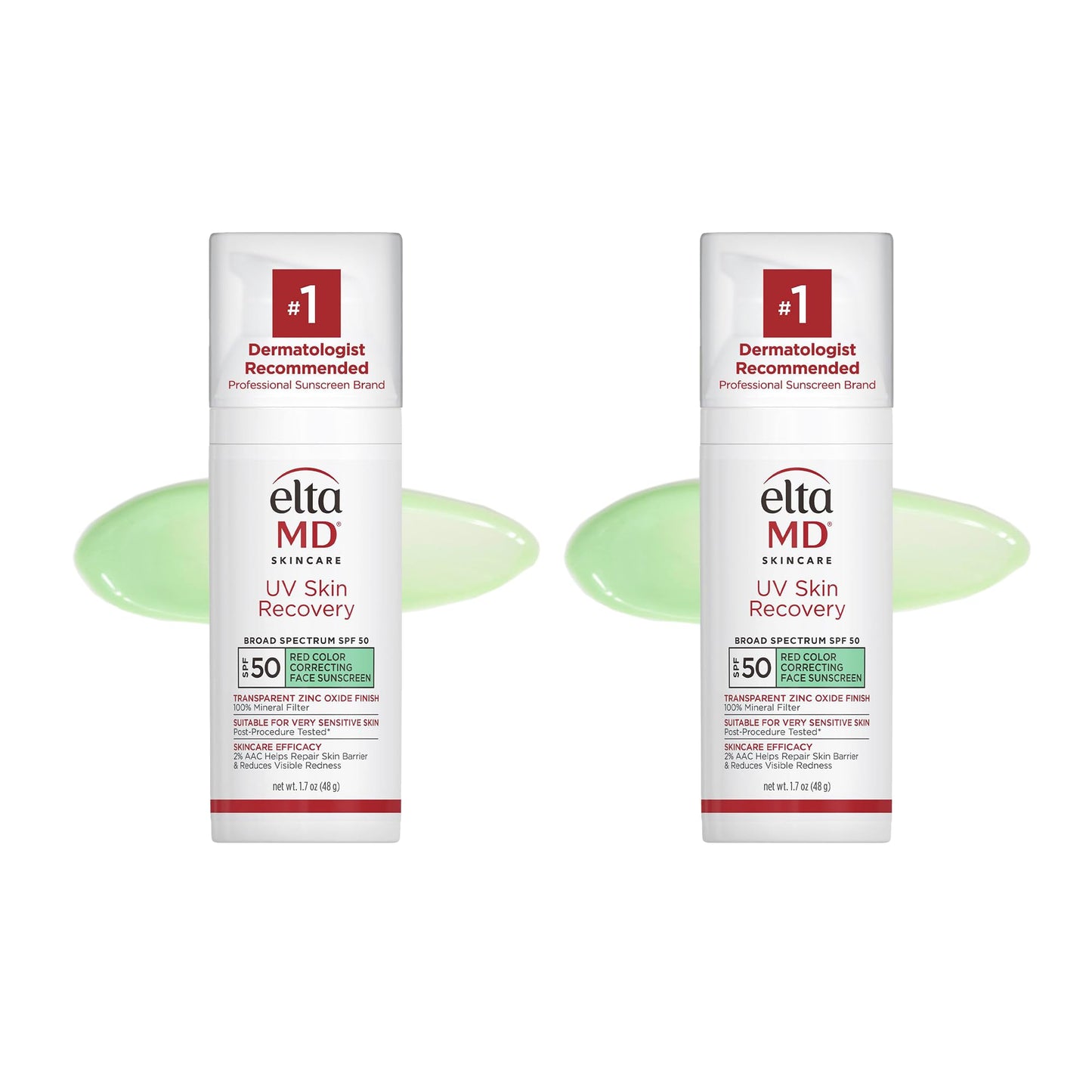 HOTEltaMD UV Skin Recovery 100% Mineral Sunscreen, SPF 50, Redness Correcting Face Sunscreen, Safe for Sensitive Skin