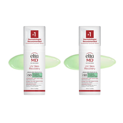 HOTEltaMD UV Skin Recovery 100% Mineral Sunscreen, SPF 50, Redness Correcting Face Sunscreen, Safe for Sensitive Skin