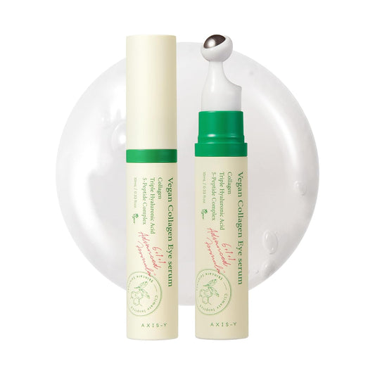 HOTAXIS-Y Vegan Collagen Eye Serum - K Beauty Triple Hyaluronic Acid & Peptide Collagen Serum Improve Skin Elasticity, Reduce Fine Lines & Dark Circles - Vegan Korean Skin Care Eye Cream (0.33 fl. oz.)