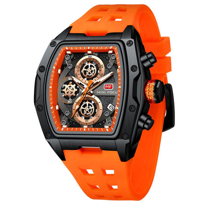 HOTMF MINI FOCUS Men Watches Unique Casual Wrist Watches (Chronograph/Waterproof/Luminous/Calendar) Silicon Band Fashion Watches for Men