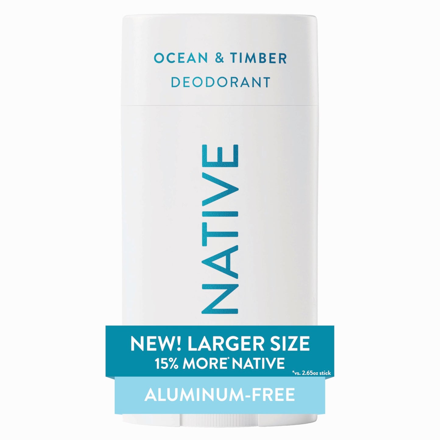 HOTNative Aluminum Free Deodorant, Sea Salt & Cedar, Large Size Stick, 72 Hour Odor Control, for Women & Men, Contains Naturally Derived Ingredients, 3.1 oz