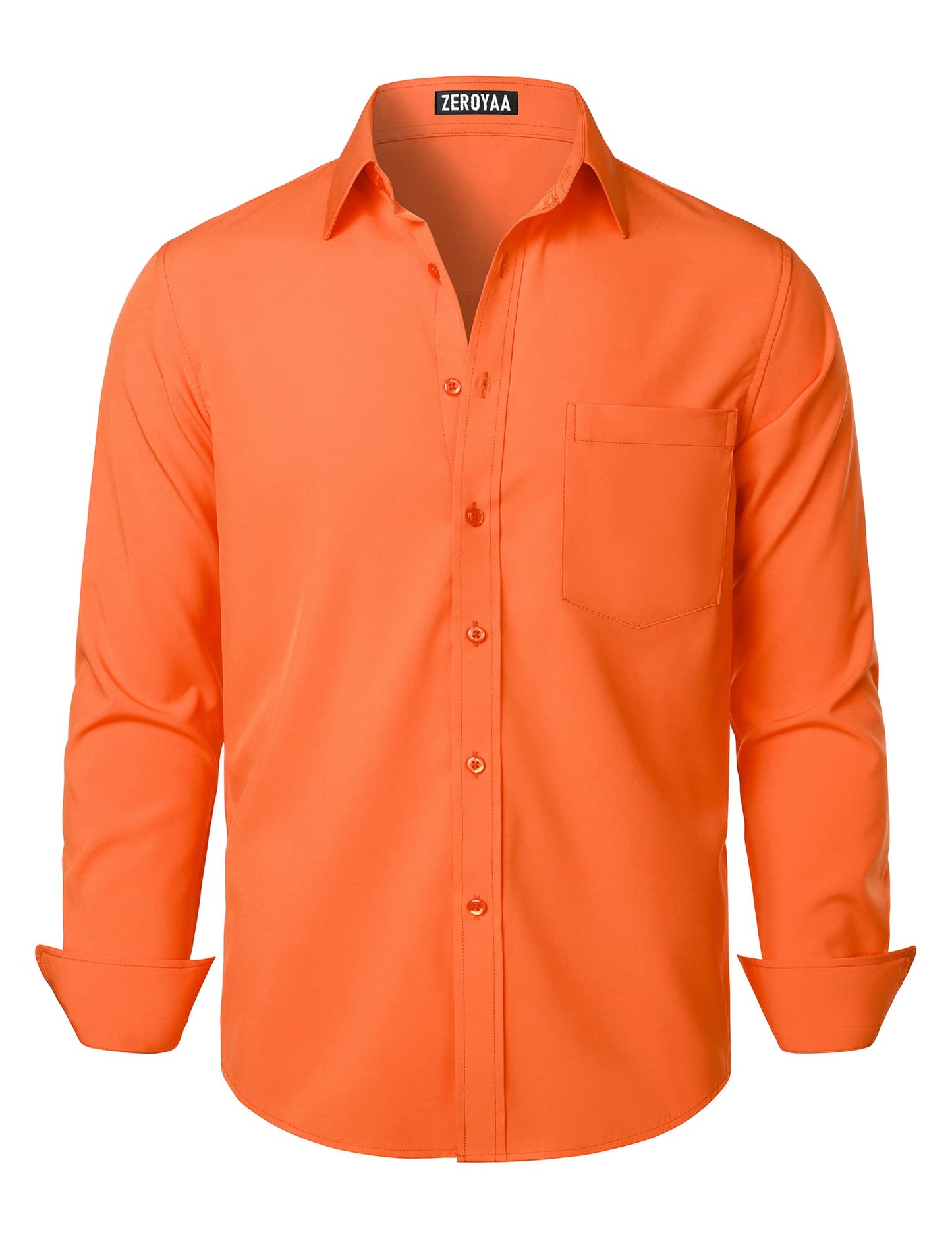 HOTZEROYAA Men's Regular Fit Dress Shirt Solid Wrinkle-Free Long Sleeve Casual Business Button Up Shirts with Pocket