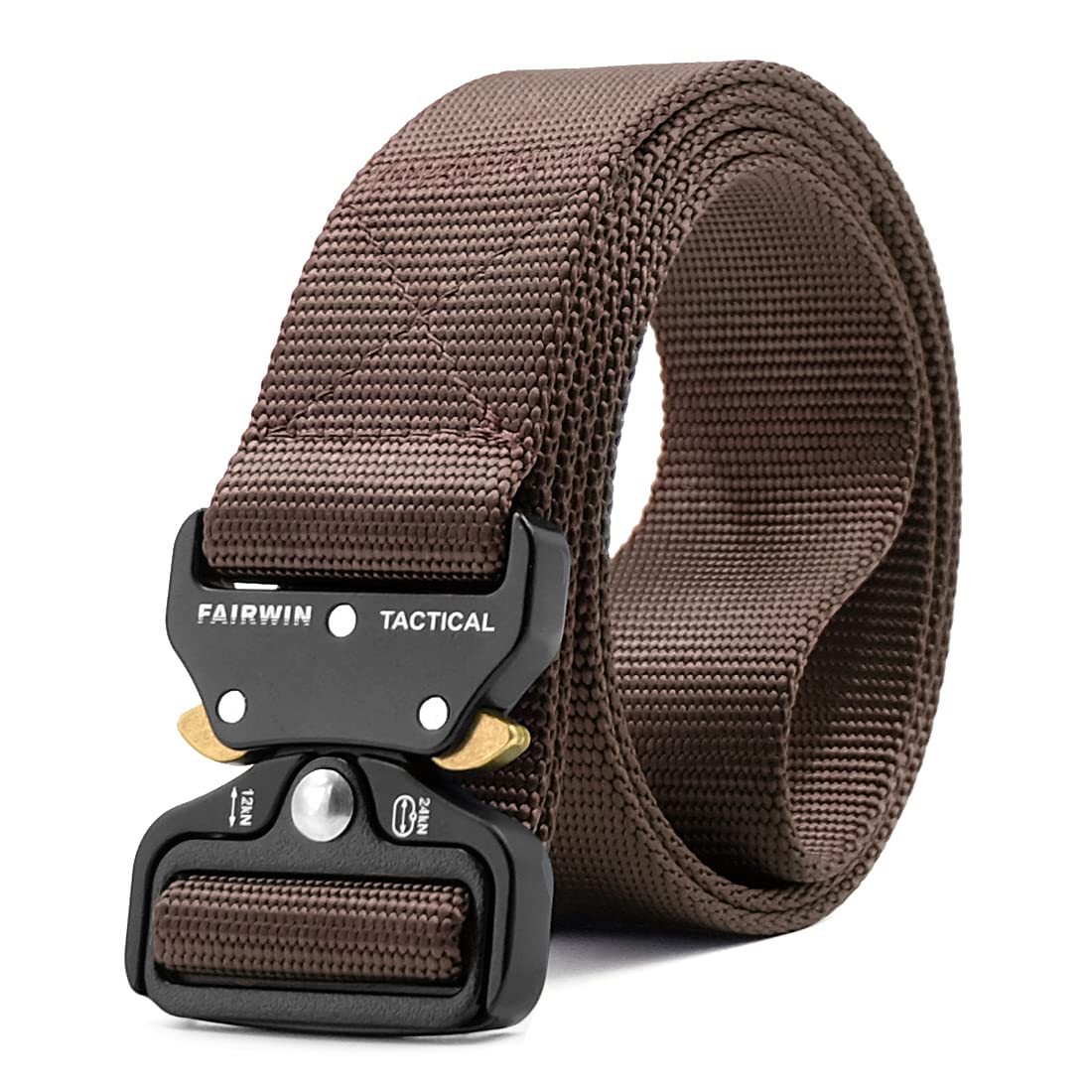 HOTFAIRWIN Tactical Belt, Work Belts for Men Military Webbing Riggers Web Belt Heavy-Duty Quick-Release Buckle