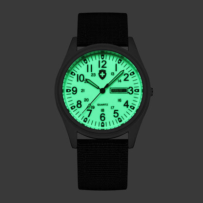 HOTGosasa Unisex Military Analog Field Watch with Nylon Strap, Luminous Easy Read Dial, Sport Tactical Casual Quartz Wristwatch, Daily Water Resistant