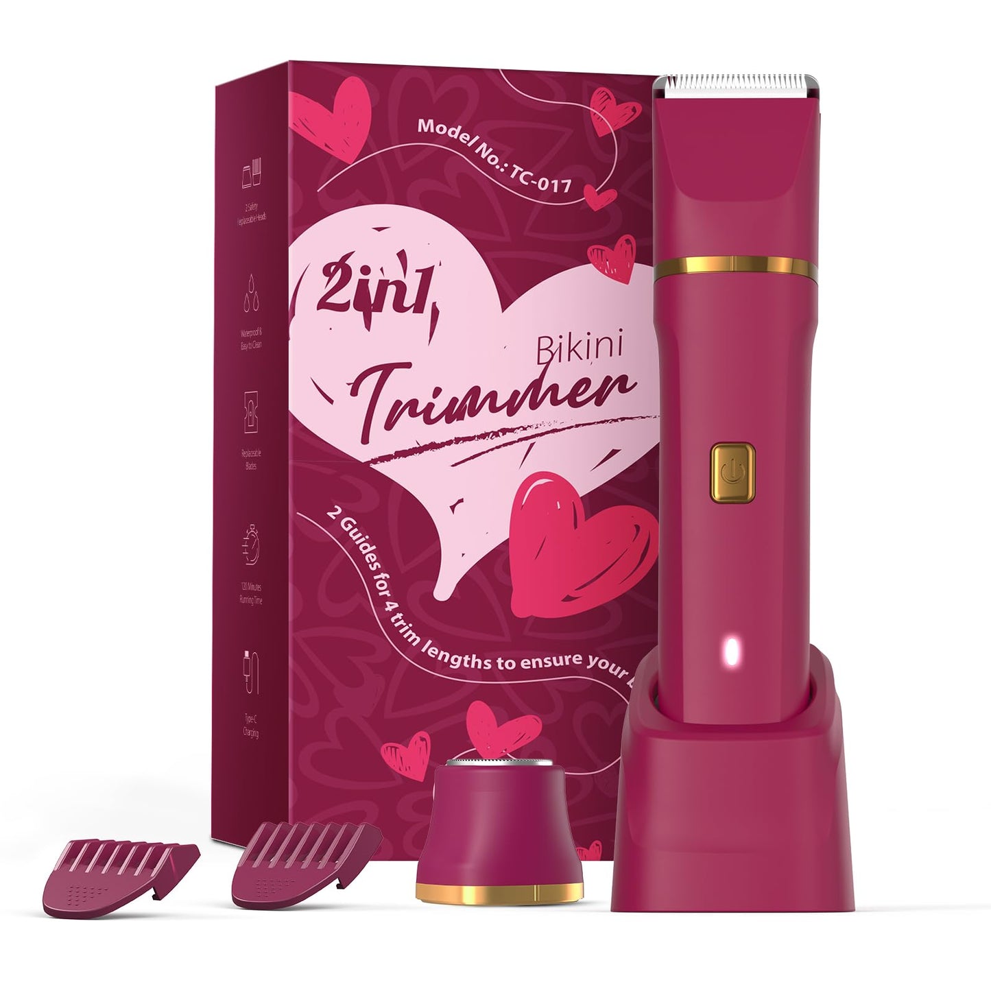 HOTRisina Bikini Trimmer for Women - Painless Electric Razors for Silk Skin,Cordless Body Shaver with Ceramic Blade, Replaceable Lady Razor, IPX7 Waterproof & Easy Cleaning, Birthday Gifts for Women