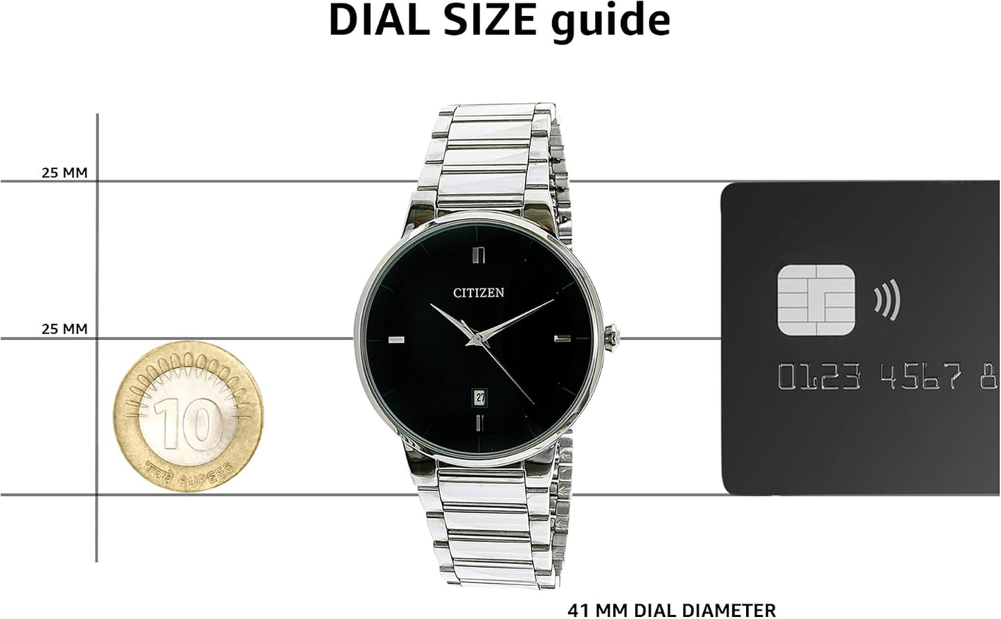 HOTCitizen Quartz Mens Watch, Stainless Steel, Classic