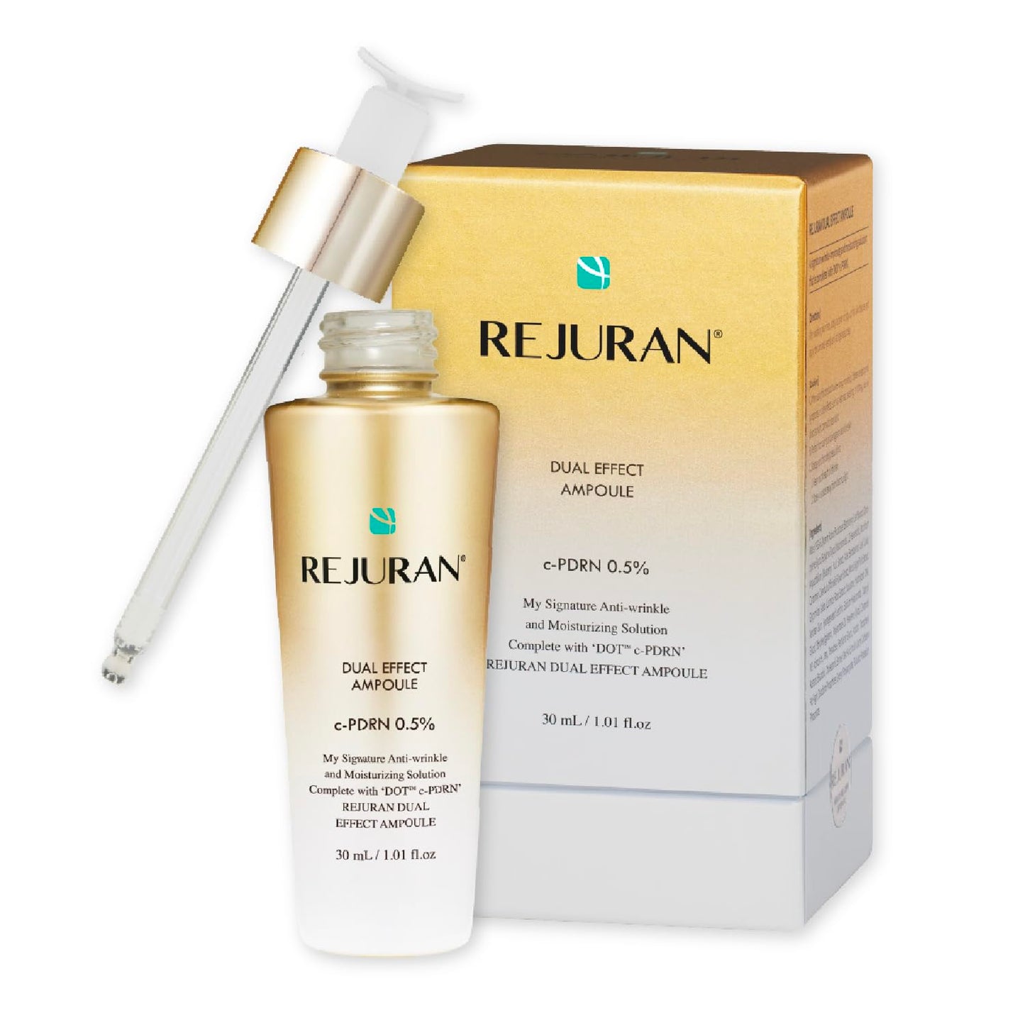 HOTREJURAN® Turnover Ampoule, c-PDRN® – Original Salmon DNA PDRN Face Serum for Rejuvenation, Firming, Hydration & Youthful Glow, Refines Skin Texture. Korean Skincare (1.01 fl oz)