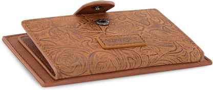 HOTMontana West X Wrangler Small Womens Wallet Slim Credit Card Holder Minimalist Brown Keychain Wallet Compact Western Card Organizers