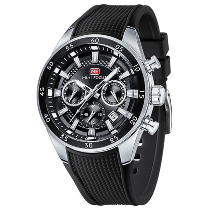 HOTMINI Focus Men Watches Unique Casual Wristwatch (Chronograph/Waterproof/Luminous/Calendar/24 Hours) Silicon Band Fashion Watches for Men