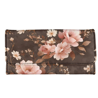 HOTLotus Mandala Women PU Leather Tri-fold Wallets Black And White Sketch Flower Zipper Pocket Buckle Money Manager Starry Sky Tall Billfold Secretary Cash Wallet