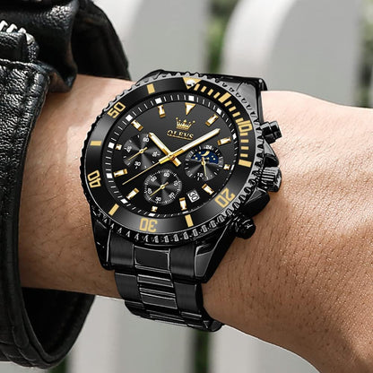 HOTOLEVS Mens Stainless Steel Watch Fashion Luxury Big Face Analog Waterproof
