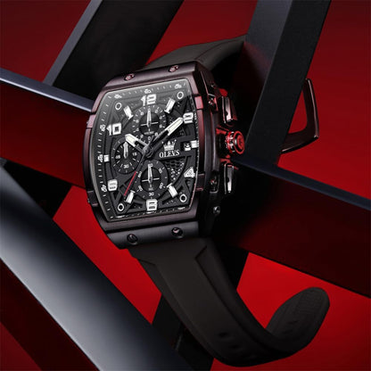 HOTOLEVS Mens Watches Stylish Chronograph Waterproof Luminous Silicon Strap Multifunction Watches for Men Business Men Wrist Watch