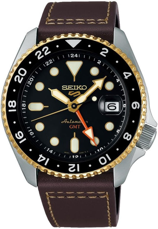 HOTSEIKO 5 Sports SKX GMT Automatic Black Dial Men's Watch SSK036
