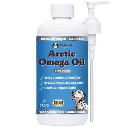 HOTNatural Dog Company Wild Alaskan Salmon Oil for Dogs - Omega 3 Fish Oil Supplement with EPA & DHA for Skin, Coat, Itch Relief, Joints, Heart & Immune Support, Liquid Food Topper, 16 oz