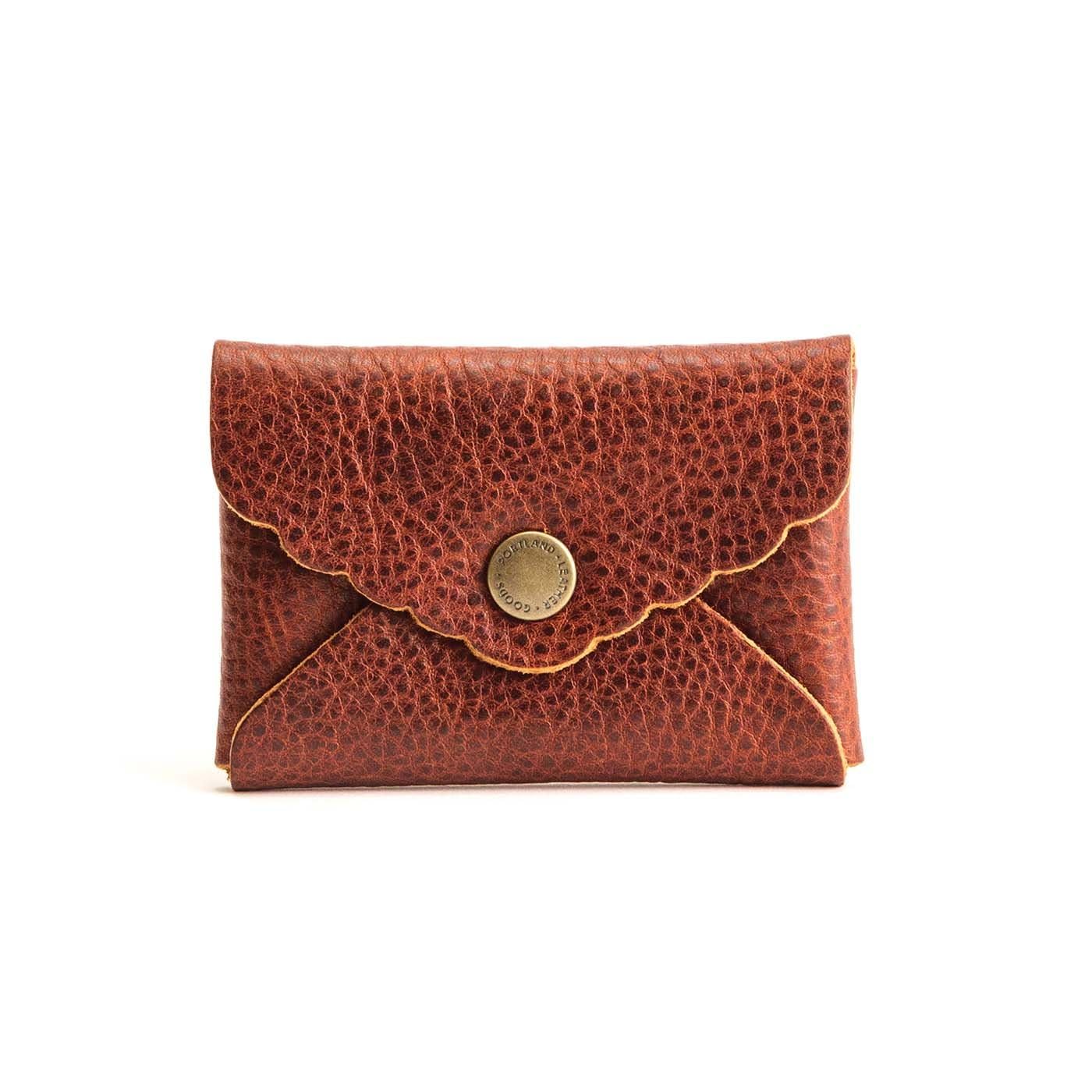 HOTPortland Leather Goods Mini Daisy Wallet for Women – Handmade from the Finest Full-Grain Hides – Features Envelope Design with Snap Closure – Honey