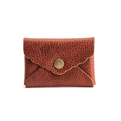 HOTPortland Leather Goods Mini Daisy Wallet for Women – Handmade from the Finest Full-Grain Hides – Features Envelope Design with Snap Closure – Honey
