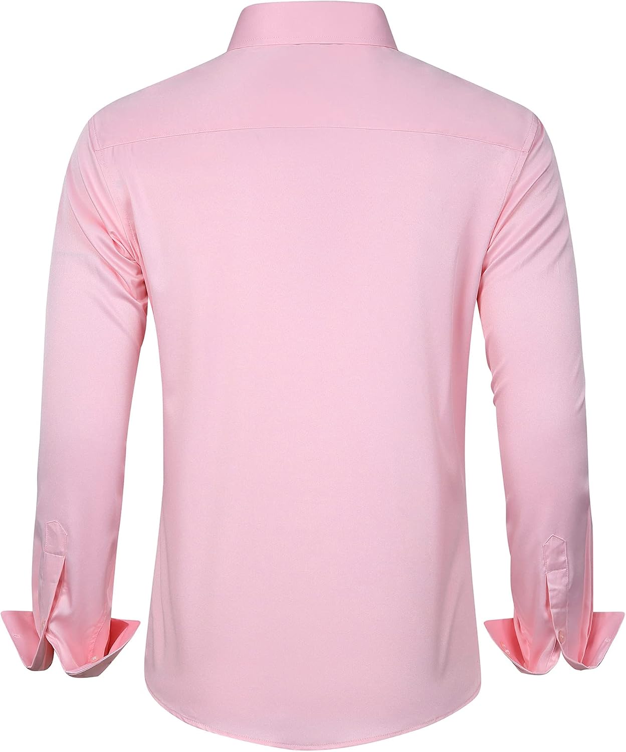 HOTJ.VER Men's Dress Shirts Solid Long Sleeve Stretch Wrinkle-Free Formal Shirt Business Casual Button Down Shirts