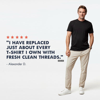 HOTFresh Clean Threads Men's Crew Neck T-Shirts – Short Sleeve, Fitted Style, Soft Cotton-Poly Blend, Tag-Free Comfort