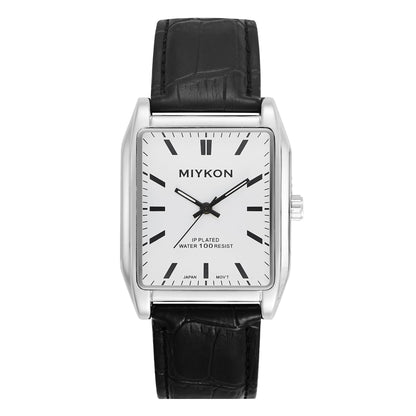 HOTMiykon Vintage Watches for Men – Classic Tank Square Analog Watch with Genuine Leather Wrist Strap, Mens Dress Watches – Japanese Quartz, Waterproof to 100ft
