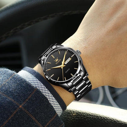 HOTOLEVS Mens Gold Watches Waterproof Stainless Steel Lightweight Watch with Date Classic Luxury Dress Watch for Men Gold White Blue Green Dial