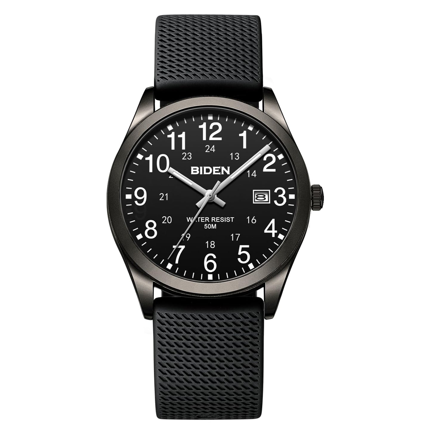 HOTLN LENQIN Mens Watches Stainless Steel Analog Quartz Watch for Men Easy Reader 38 mm Fashion Business Waterproof Men's Wrist Watches with Date and Expansion Band