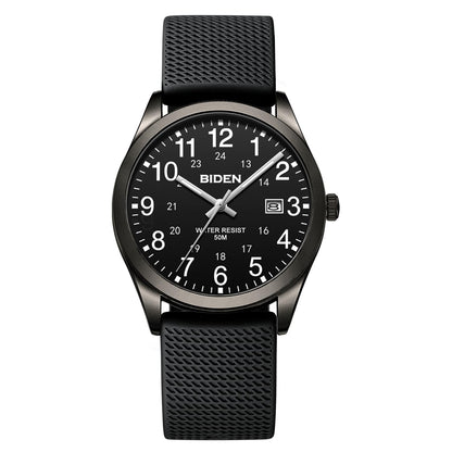 HOTLN LENQIN Mens Watches Stainless Steel Analog Quartz Watch for Men Easy Reader 38 mm Fashion Business Waterproof Men's Wrist Watches with Date and Expansion Band