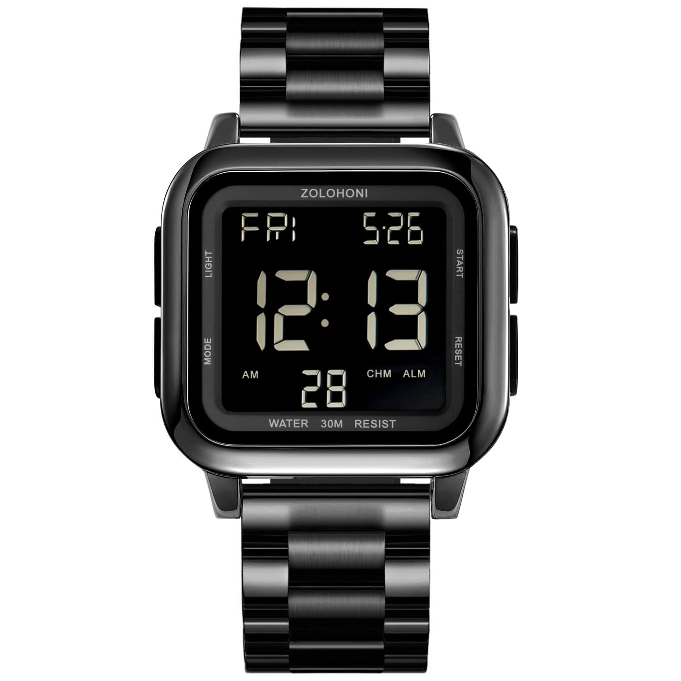 HOTMens Digital Watches for Men Waterproof Large Square Wrist Watch | Big face wristwatch for women, Simple work watches for men,Reloj para hombre,Chronograph,Alarm,Stopwatch,Dual Time,Date,Light
