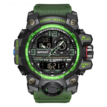 HOTAIMES Mens Watches Sports Outdoor Waterproof Military Watch for Men Tactical Watch Analog Digital Date Alarm Stopwatch Multi-Function Tactics Big Face Wristwatch for Men