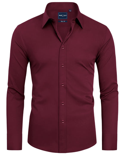 HOTAlimens & Gentle Slim Fit Dress Shirts for Men Long Sleeve Stretch Stain Proof Wrinkle Free Button Down Shirts Formal Shirts