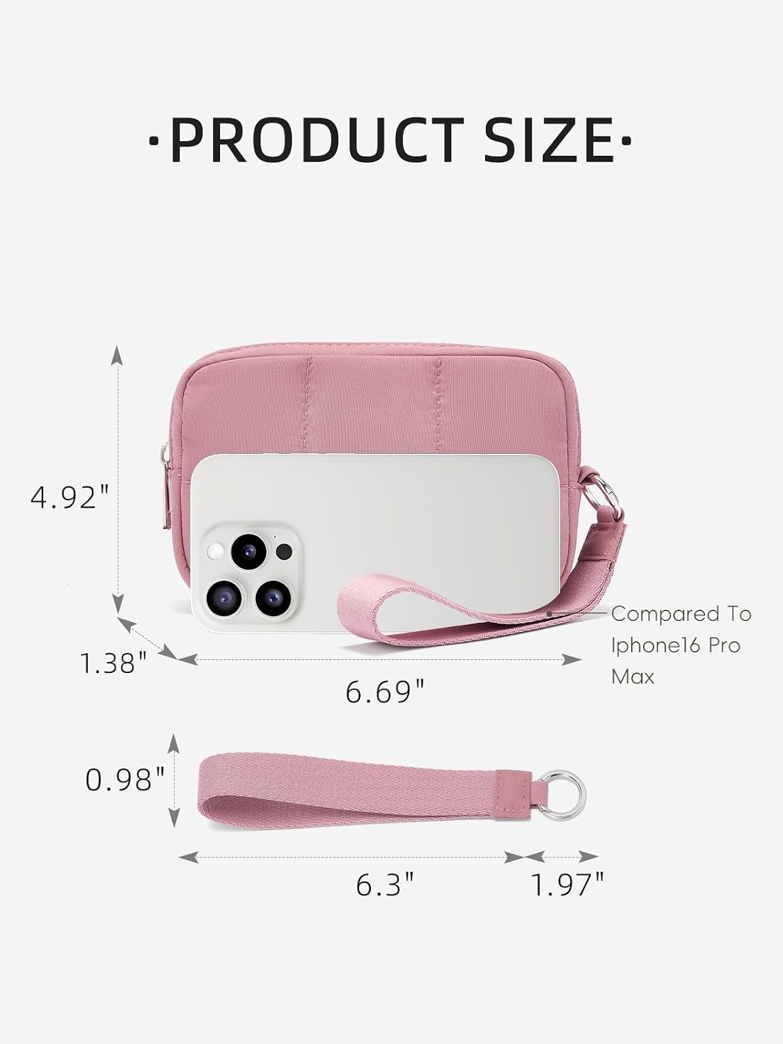 HOTWESTBRONCO Puffer Wristlet Wallet for Women – RFID Blocking Quilted Nylon Phone Wallet, Zipper Card Holder & Makeup Pouch
