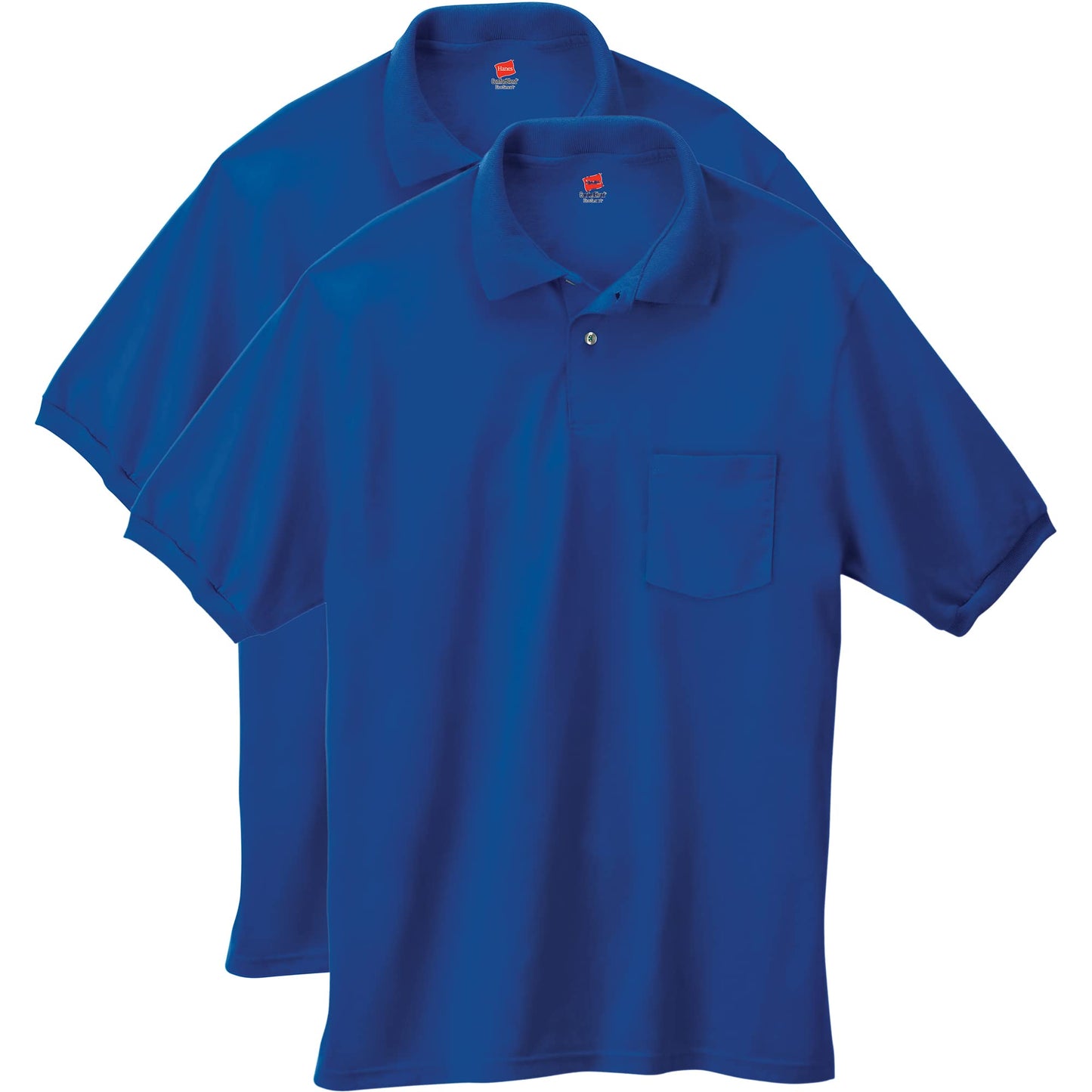 HOTHanes Men's Short Sleeve Jersey Pocket Polo (Pack of 2)