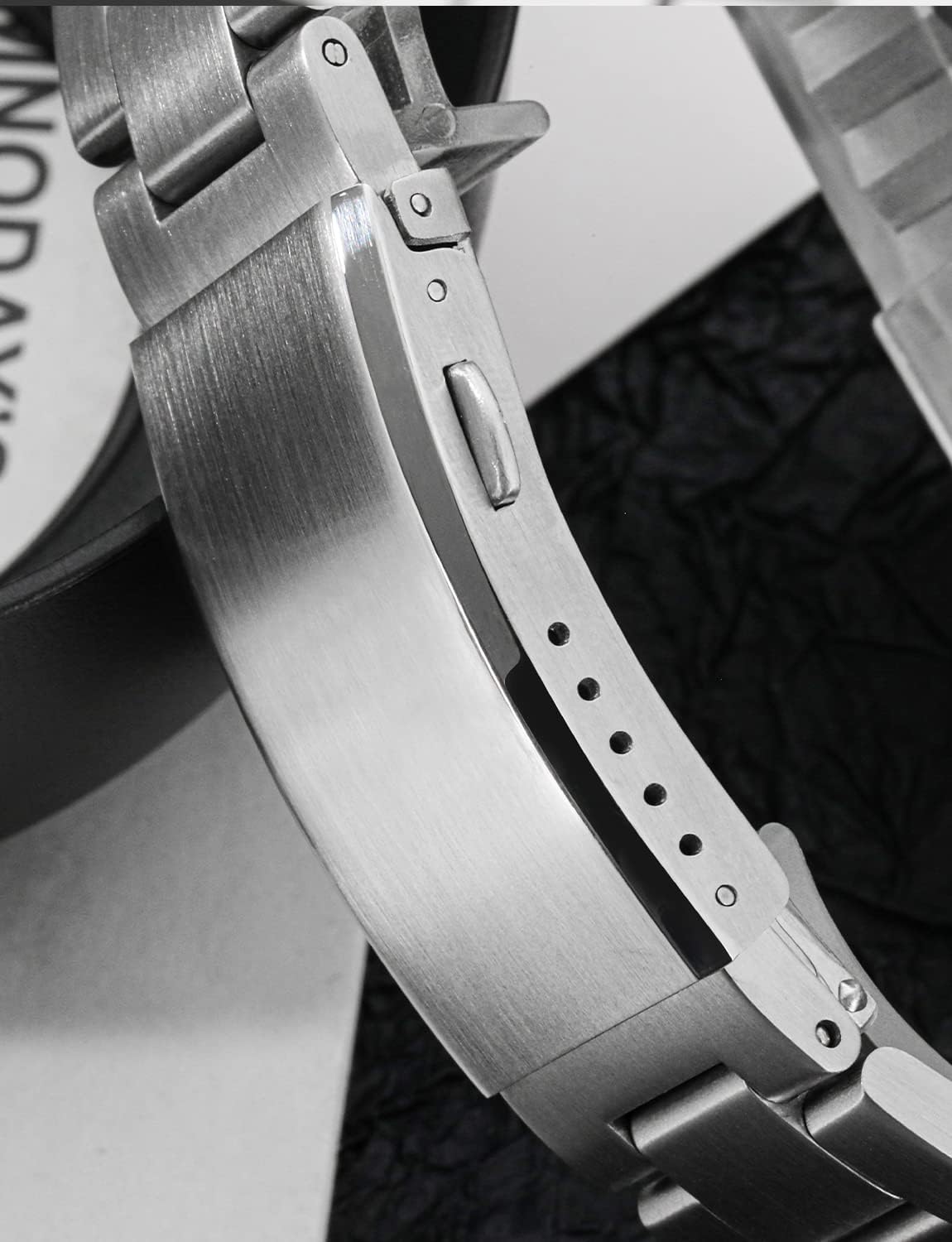 HOTwatchdives Watch Buckle 18mm Stainless Steel Watchband Clasp Silver Fold Safety Milled Clasp Replacement