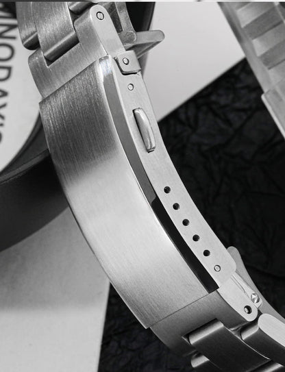 HOTwatchdives Watch Buckle 16mm/18mm/20mm/22mm Fold Safety Milled Clasp Replacement Stainless Steel Watchband Clasp (Silver, 16mm)