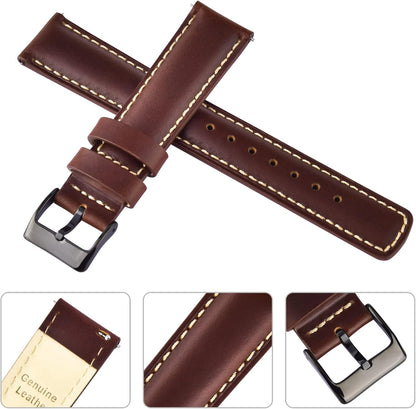 HOTRitche Christmas Gift Quick Release Leather Watch Bands Genuine Watch Straps for Men Women Top Grain Leather Watch Strap, White Elephant Gifts, Stocking Stuffers for Men, Father's Day gifts