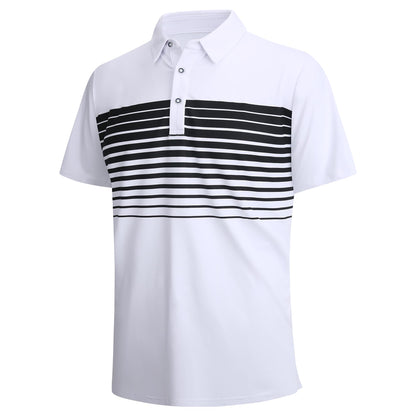 HOTAlex Vando Mens Golf Shirt Moisture Wicking Quick-Dry Short Sleeve Polo | UPF40,Soft & stretch,Sweat resistant,Multi-scene sports & office apparel