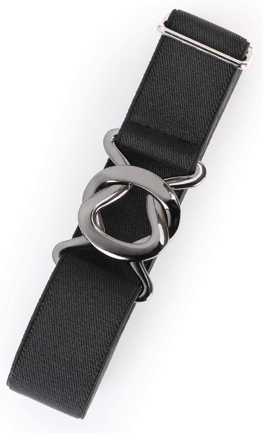 HOTJASGOOD Women No Show Stretch Belt Adjustable Elastic Web Belt with Flat Buckle for Jeans Pants Casual Belts