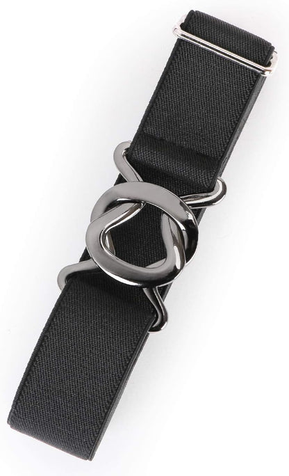 HOTJASGOOD Women No Show Stretch Belt Adjustable Elastic Web Belt with Flat Buckle for Jeans Pants Casual Belts