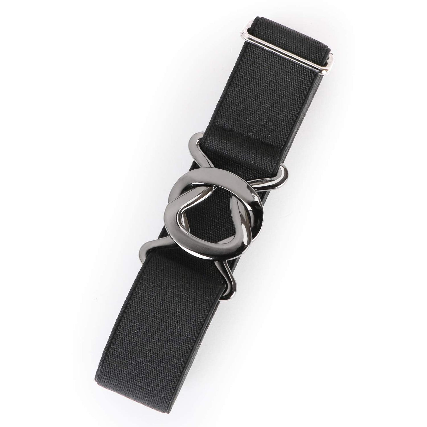 HOTJASGOOD Women No Show Stretch Belt Adjustable Elastic Web Belt with Flat Buckle for Jeans Pants Casual Belts