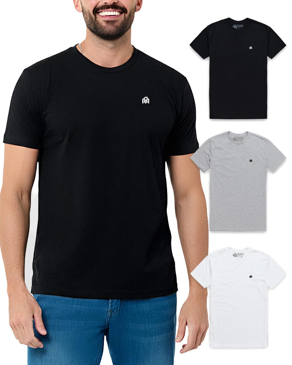 HOTMens T Shirts Soft Cotton Crew Neck Athletic Fit Casual Tees S-4XL | Soft cotton blend casual tee shirts with 4-way stretch - tag-free athletic fit for gym, work & casual wear. A go-to gift.