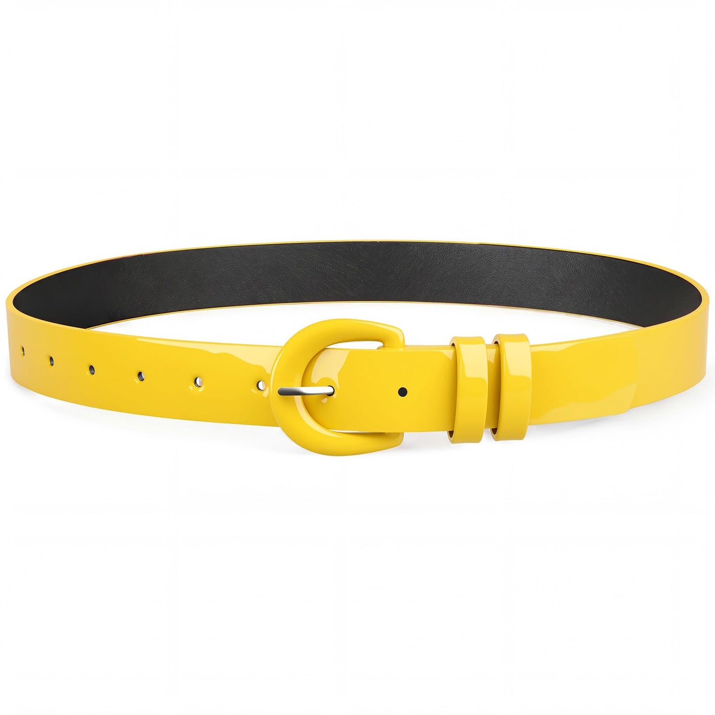 HOTJASGOOD Women Patent Leather Belt for Jeans Pants Vintage 50s Women Belt for Dress
