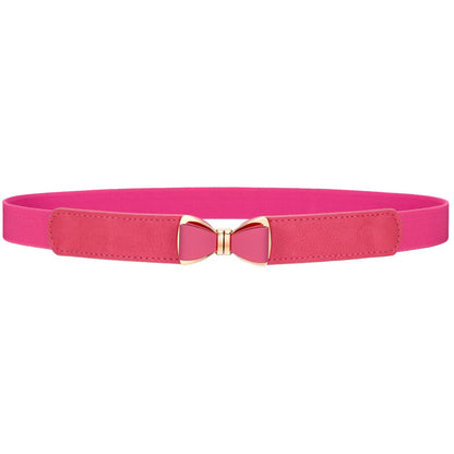 HOTVONMELLI Womens Skinny Elastic Belt Stretchy Bow Belt for Women Dresses Thin Waist Ladies Belts