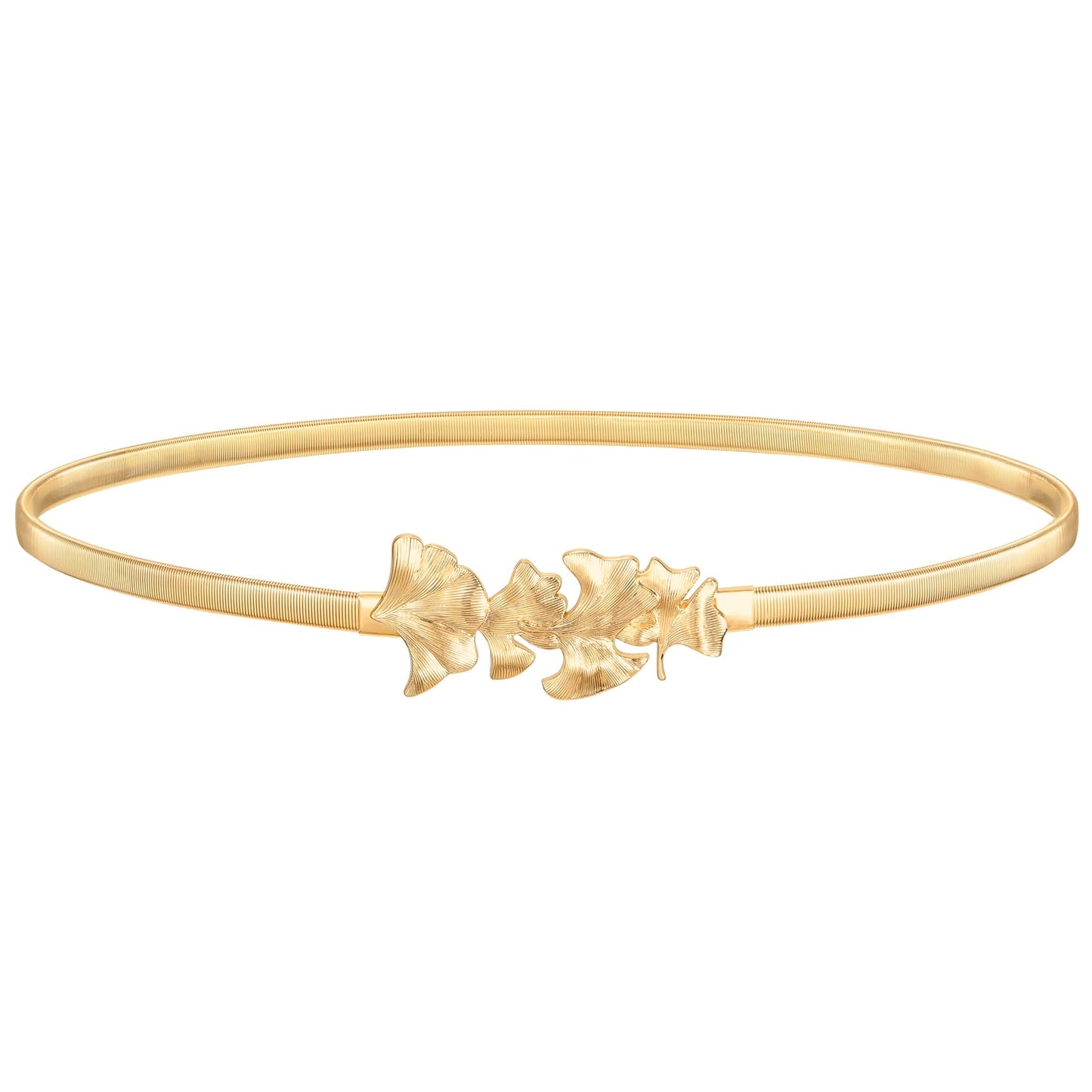 HOTVONMELLI Women's Skinny Metal Cinch Belt for Dress Stretch Thin Waist Belt Gold/Sliver Elastic Belts