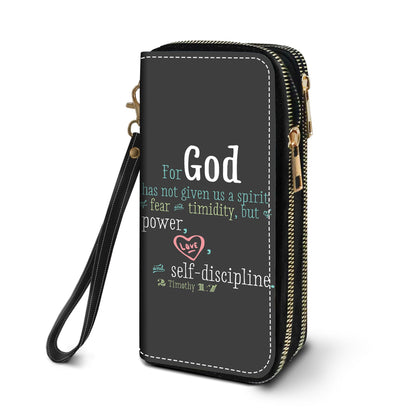 HOTWomen's Large Capacity Wallet PU Leather Double Zipper Clutch Purse Multifunctional Wallet with Removable Wristlet Strap for Smart Phone/Coin/Card/Cash, Floral Quotes Bible Verse Philippians 4-13